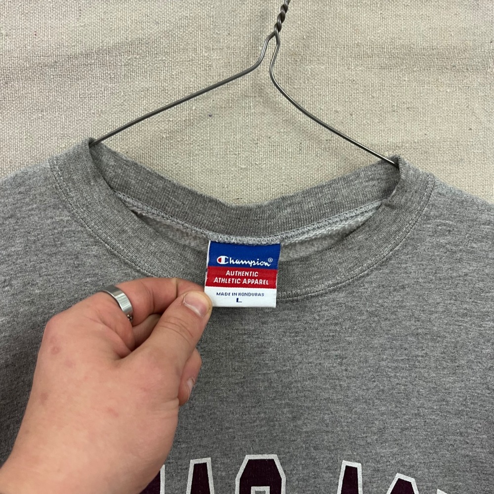 Champion Texas A&M Sweatshirt Mens Large Gray Crewneck Graphic Fleece Pullover - Picture 2 of 8